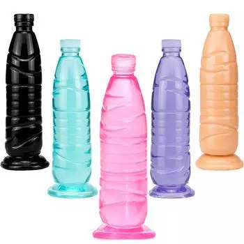 Форма бутылки с водой, имитация анальной пробки, прозрачный фаллоимитатор, секс-игрушка для взрослых, мастурбатор, фистинг, ремешок на пенисе, большой член, реалистичный член