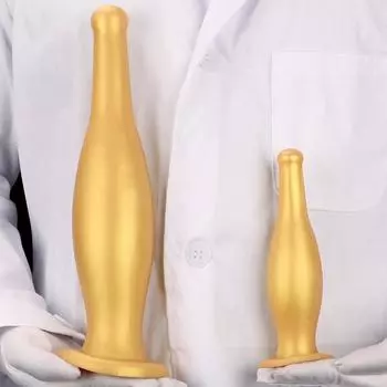 Форма бутылки вина, негабаритная мягкая анальная пробка, силиконовый анальный расширитель, мастурбатор, секс-игрушки, реалистичный фаллоимитатор, фистинг, ремешок на члене S