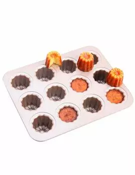 Форма CHEFMADE с 12 пирожными, изготовленными из кусочков канеле, внешние размеры x чашка см, форма с антипригарным покрытием, железная, прибл.. 32,5 25,8 см, 5,5