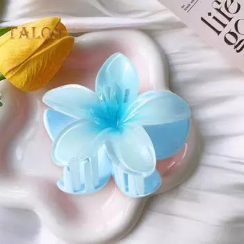 Форма цветка, коготь для волос, градиент цвета, заколка для волос с цветком, заколка для волос на затылке, легкий аксессуар для волос жёлтый/зелёный