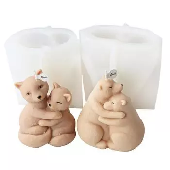Форма для ароматерапии свечей в виде лисы-обнимашки, ароматизированные свечи в форме медведя, силиконовая форма, формы для ароматерапии из смолы, формы для брелоков своими руками B