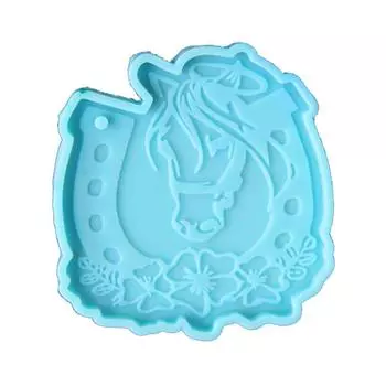 Форма для брелока из смолы в форме подковы, силиконовые формы для брелока из эпоксидной смолы с отверстием для подвешивания брелока