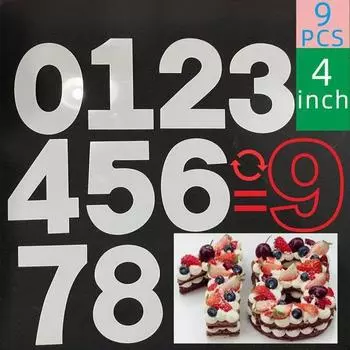 Форма для цифрового торта PET 0-8 Инструменты для украшения торта Confeitaria Maker Инструменты для торта на день рождения Форма для выпечки 4/6/8/10/12/14 дюймов