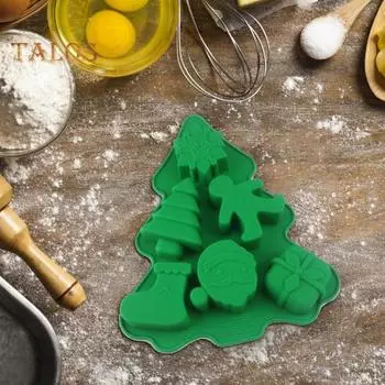 Форма для десерта, прочная, легкая форма, удобная и полезная форма для выпечки, форма рождественской елки, портативная форма для торта, десерта для дома зелёный