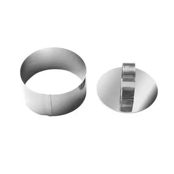 Форма для десертного мусса из нержавеющей стали с круглыми толкателями и подъемниками Square серебряный