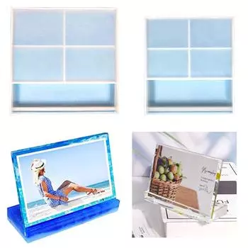 Форма для фоторамки из смолы, прямоугольная силиконовая форма для фото для литья, DIY эпоксидная форма для фоторамки для ремесленного стола, домашний декор S