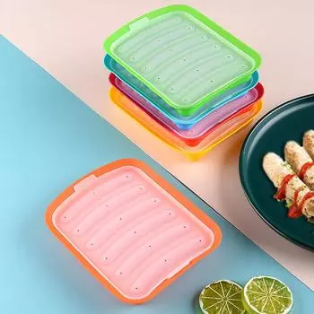 Форма для изготовления колбас, 6 сеток, силиконовые формы для изготовления ветчины, хот-догов «сделай сам», с крышкой, кухонные бытовые колбаски, инструменты для выпечки тортов, формы зелёный