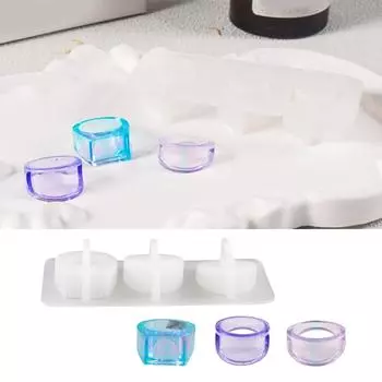 Форма для изготовления ювелирных изделий из силиконового кольца своими руками, силиконовые смоляные формы для ювелирных изделий, шаблон из трех колец для мастеров и дизайнеров своими руками