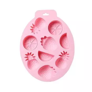 Форма для конфет в летнем стиле, форма для фруктов, клубника/ананас, силиконовая форма для льда, инструмент для самостоятельного изготовления шоколада, выпечки и украшения торта розовый