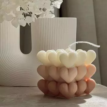 Форма для куба любви в форме сердца, силиконовая форма для мыла, форма для свечей «сделай сам», домашний декор белый
