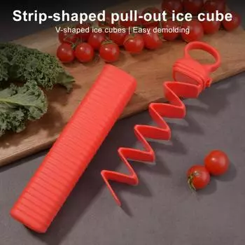 Форма для кубиков льда Easy-Press Ice Cube Form с крышкой Многоразовый льдогенератор красный