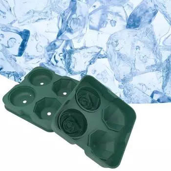 Форма для кубиков льда Yousheng в форме розы, герметичная силиконовая форма с 4 полостями, маленькая воронкообразная форма для льда для подарков