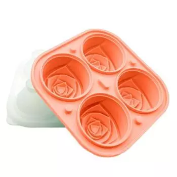 Форма для льда Rose Ice Cube Mold, большой ледяной шар для коктейлей, 3D-форма для льда в форме цветка, силиконовый поддон для заморозки больших кубиков льда для виски, бурбона, кофе, пива D