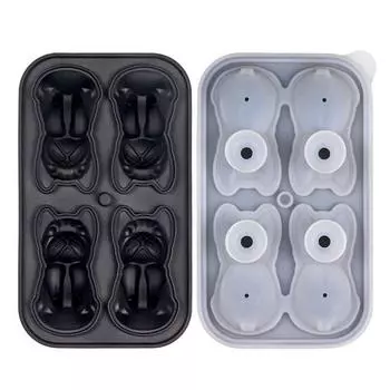 Форма для льда в виде щенка, 4 сетки, форма для льда в виде собаки Fadou, силиконовая форма для льда в виде животного