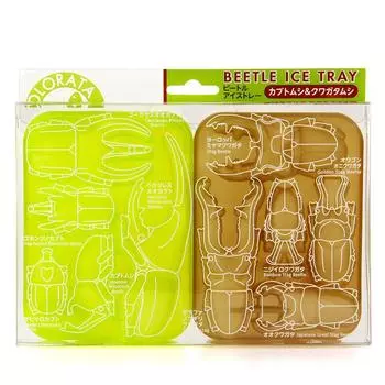 Форма для льда в виде жука-оленя Colorata, силиконовая форма для льда в виде шоколада, сладости, товары из насекомых и т. д. (Коричневый/Зеленый) (Можно использовать в микроволновой печи/посудомоечной машине) (Высокая температура