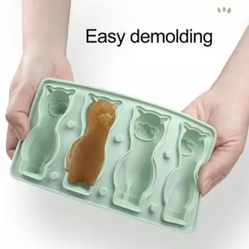 Форма для льда Yousheng Alpaca, силиконовая, без бисфенола А, легкосъемная, многоразовая, для мыла, свечей, самодельная форма для мороженого для дома, кухни, путешествий на открытом воздухе зелёный