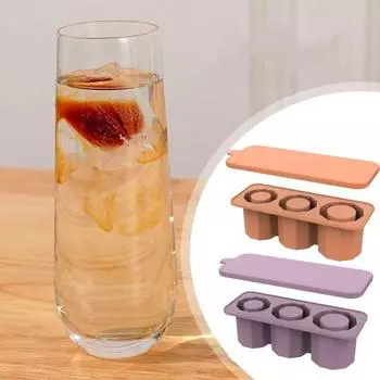 Форма для лотка для кубиков льда для чашек на 30 унций и 40 унций с крышкой, контейнер для морозильной камеры, сок, виски, коктейль, силиконовая полая цилиндрическая форма для кубиков льда, летние подарки синий