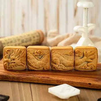 Форма для лунных пряников ручной работы, китайские формы для печенья в виде дракона, гибкие пластиковые формы для выпечки, десертов для любителей выпечки A1