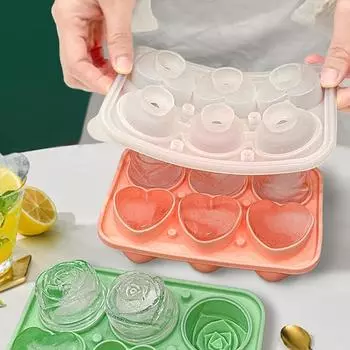 Форма для мороженого DIY Ледогенераторы Форма для льда в форме сердца Роза Кухонный гаджет Домашний замораживатель для десертов Милые инструменты для льда чёрный