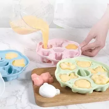 Форма для мороженого из пищевого силикона с крышкой, милая мультяшная форма для желе, молочного желе, кубиков льда для гаджетов для детской кухни зелёный