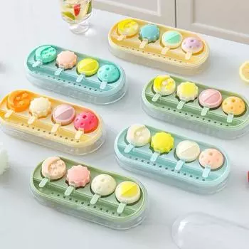 Форма для мороженого с крышкой. Самодельная форма для мороженого на палочке. Формочки для шоколадного десерта на палочке на палочке. Поднос. Кухонные принадлежности. Товары для летних вечеринок. 20.3x13x12.5cm синий