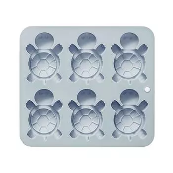 Форма для муссового торта «Большие черепахи» на 6 ячеек, из пищевого силикона, для шоколада, десертов, выпечки, для семейных посиделок синий