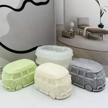 Форма для мыла, гипсовая форма, 3D-форма для заливки, сделай сам, форма автобуса, форма для свечей, изготовление свечей