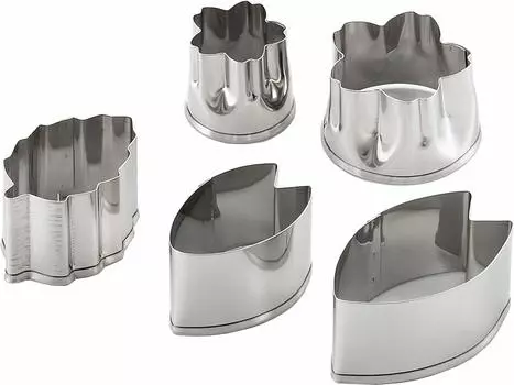 Форма для нарезки овощей Yoshikawa Made in Japan Sakura Cutter Set of 5 Cooking Iroha YJ2790 Silver