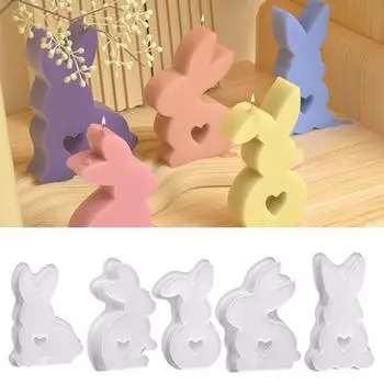 Форма для пасхального кролика, форма для свечей «сделай сам», Нелипкая многоразовая, легкосъемная, стабильная формовка, гибкая гладкая поверхность, форма для пищевого шоколада E
