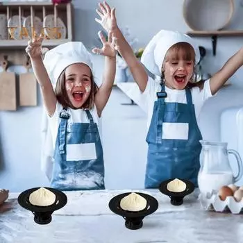 Форма для пельменей Машина для изготовления пельменей Baozi Форма для булочек в форме цветка Простая подготовка домашних булочек Очистка Кулинарные исследования Инструмент для кухонного гаджета чёрный