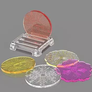 Форма для подставки под чашку Изысканная форма Термостойкая прозрачная текстура Антипригарное покрытие Широкое применение Изготовление подставок для силиконовых чашек Форма для подставок под чашки Инструмент для рукоделия D