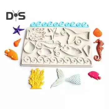 Форма для помадки, не липкая, легко снимается, сделай сам, хвост русалки, силиконовая чашка, форма для украшения торта для кухни белый