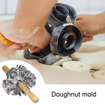 Форма для пончиков из нержавеющей стали, 6-гнездные круглые формочки для печенья, антипригарные формы для пончиков на завтрак, закуски, десерты, универсальная насадка для теста серебряный