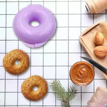 Форма для пончиков Yousheng, антипригарная форма для выпечки пончиков-бейглов, пищевая, многоразовая, легко извлекаемая, кухонный инструмент для выпечки домашних пончиков Round розовый