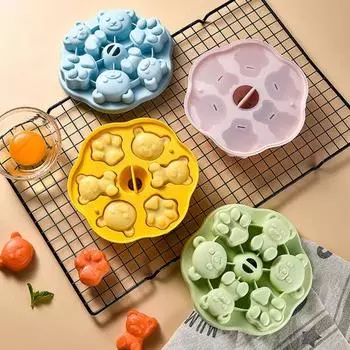 Форма для пудинга, прочное мультяшное моделирование, пищевой прекрасный торт с медведем, приготовленное на пару тесто для выпечки зелёный