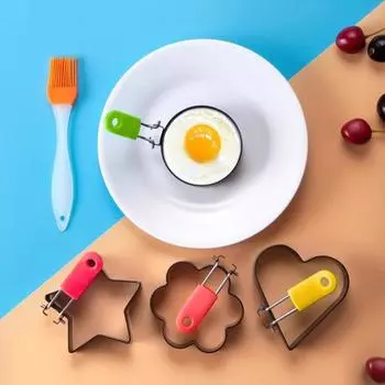 Форма для яиц в форме сердца из нержавеющей стали, антипригарные формы для блинов, омлетов и цветов в форме звезды зелёный