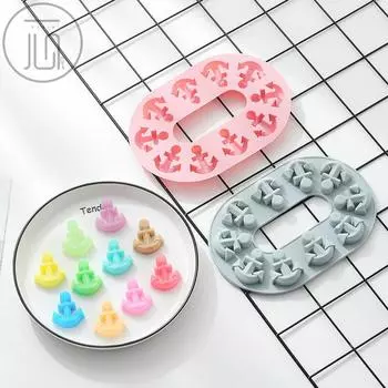 Форма для якорной цепи, крючка, силиконовая форма для выпечки шоколадных конфет, торта, форма для ледяной сетки, форма для кристального клея синий