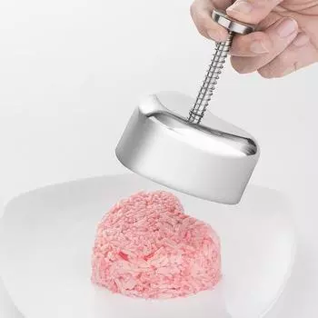 Форма для рисовых шариков в форме сердца с ручкой, полированная поверхность, нержавеющая сталь, антипригарная форма для приготовления суши, форма для рисовых шариков Hearts