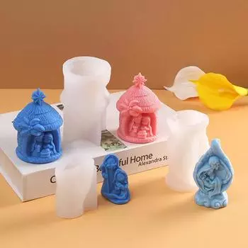 Форма для рождения Иисуса, DIY, клейкая форма для семейной ароматерапии, свечи, силиконовая форма