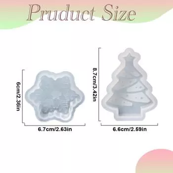 Форма для рождественских свечей Leeseph, силиконовая форма в форме рождественской елки и снежинок, для изготовления свечей, мыла, глины и смолы