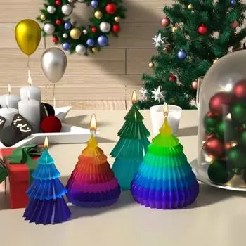 Форма для рождественской елки, легкосъемная форма для рукоделия, гипсовая эпоксидная смола, литейная бумага, складная елочная ароматическая свеча, орнамент, силиконовая форма