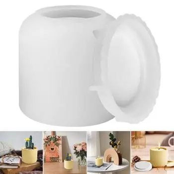 Форма для рукоделия, универсальная полосатая круглая форма для свечей, литейная форма с крышкой, мягкая гибкая силиконовая форма, набор для любителей DIY S Round