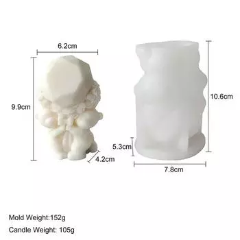 Форма для сердца в виде медведя из розы, букета цветов, день святого валентина, форма для самостоятельной сборки, силиконовая форма для свечей в форме сердца