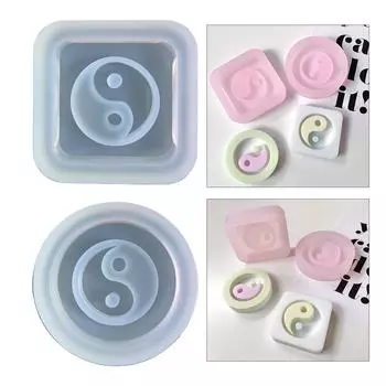 Форма для шейкера из смолы «сделай сам», зыбучие пески, литье, эпоксидная силиконовая форма, эпоксидная смола, формы для ювелирных изделий, форма для подвесок в форме тай-чи, форма для подвесок A