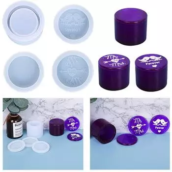 Форма для шкатулки для колец Lovers, круглая форма для шкатулки для украшений из силиконовой смолы, форма для коробки для хранения колец для литья поделок своими руками A