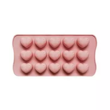 Форма для шоколада, 15 сеток, 3D форма для конфет в форме сердца, антипригарная силиконовая форма для выпечки торта для домашней кухни розовый