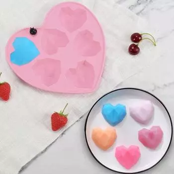 Форма для шоколада DIY, легко извлекаемая из формы, термостойкая пищевая силиконовая форма для Дня святого Валентина, поддельное алмазное сердце C