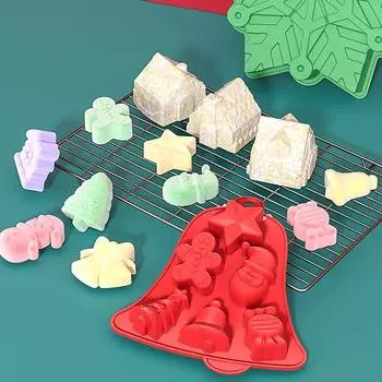 Форма для шоколада Рождественская костыль Силиконовая праздничная форма для выпечки своими руками конфеты помадка мороженое желе торт декор формы для выпечки