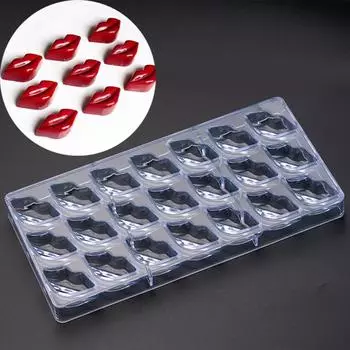 Форма для шоколада с 21 полостью и губой, прозрачная пластиковая, для самостоятельного изготовления, для украшения торта, кухонные кубики льда, инструмент для выпечки печенья