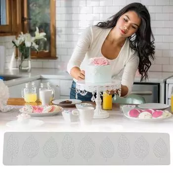 Форма для шоколадной мастики в форме листа, декор для свадебного торта на день рождения, силиконовая форма для конфет, форма для помадки, кружевная подкладка для помадки, форма для торта CHINA